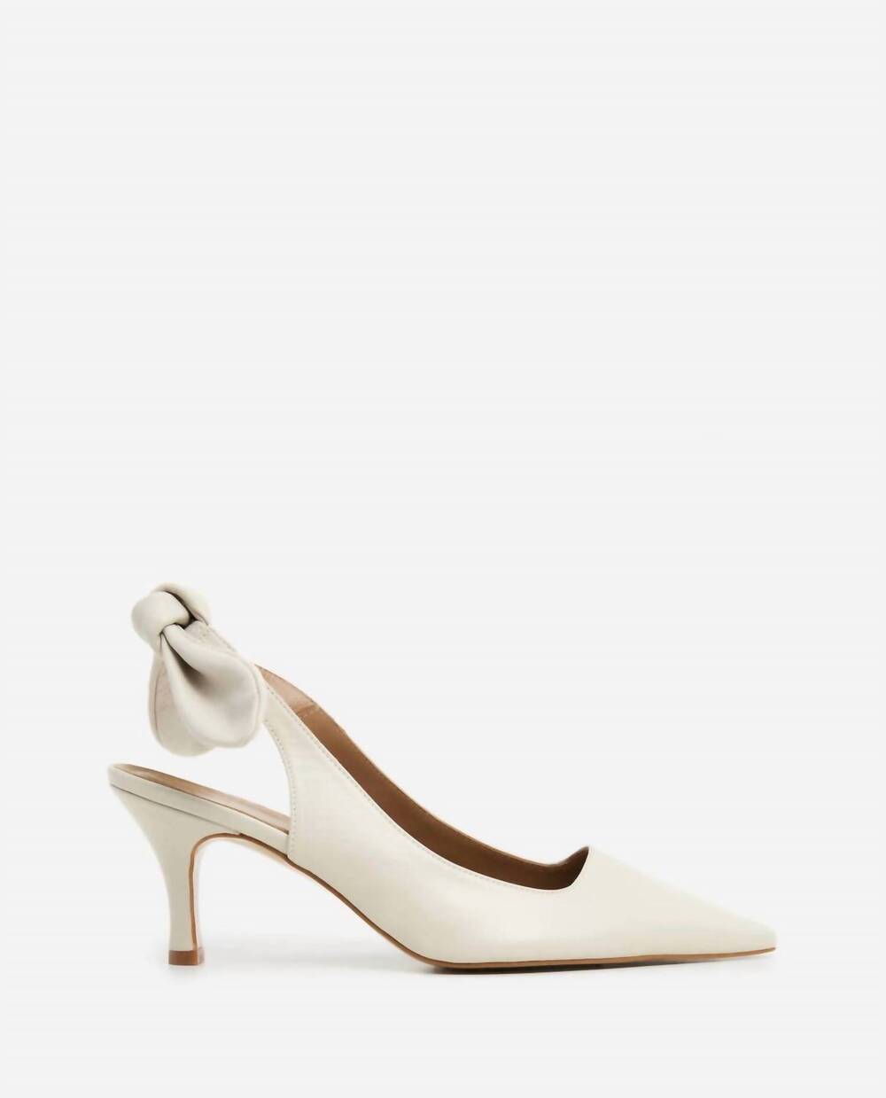 NEW FLATTERED women's franchesca bow leather heels in creme